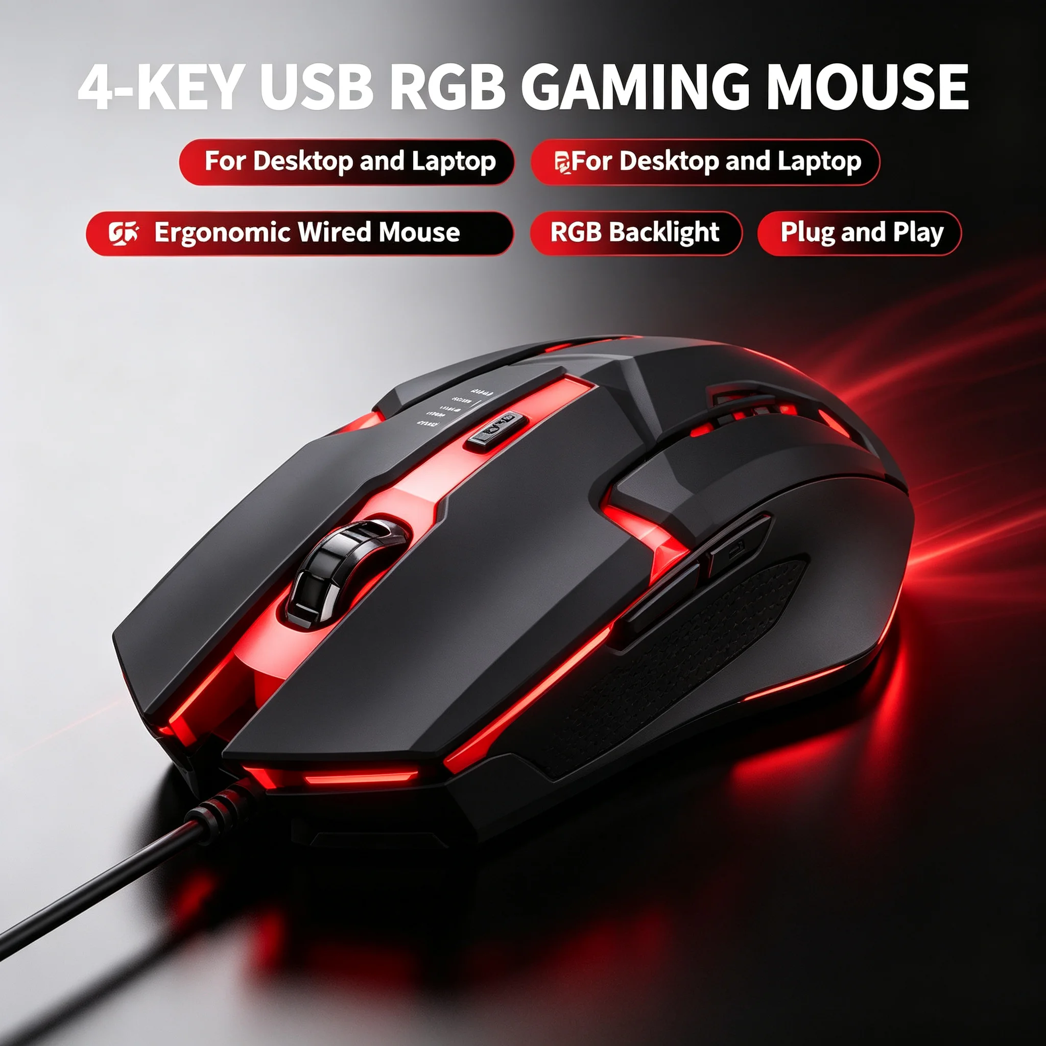 Novo e moderno rato de jogos e - Laptop Mouse avaliação e preço