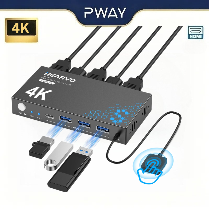 Switch KVM USB 3.0 HDMI 4K 60H - Laptop Mouse avaliação e preço